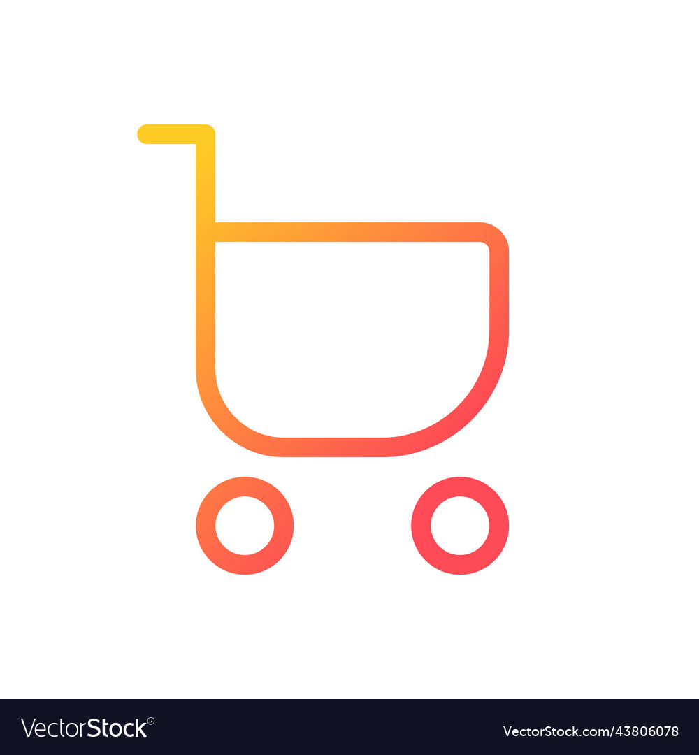 Shopping cart pixel perfect gradient linear ui vector image Shopping cart pixel perfect gradient linear ui