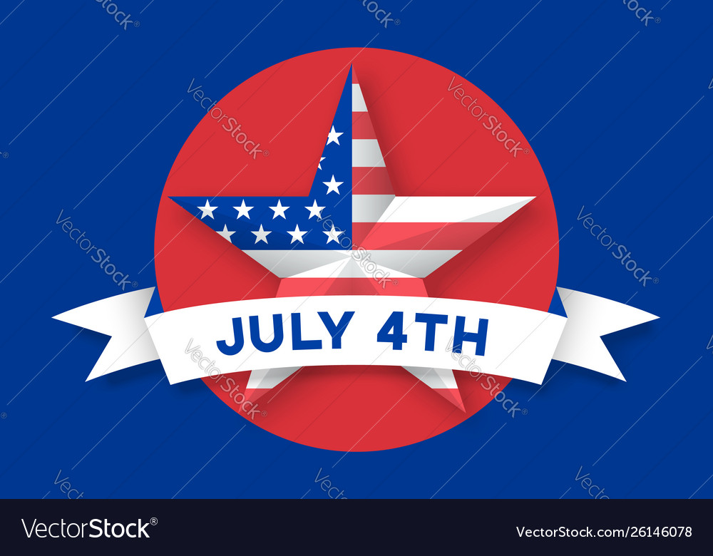 Star with american flag usa and inscription Vector Image