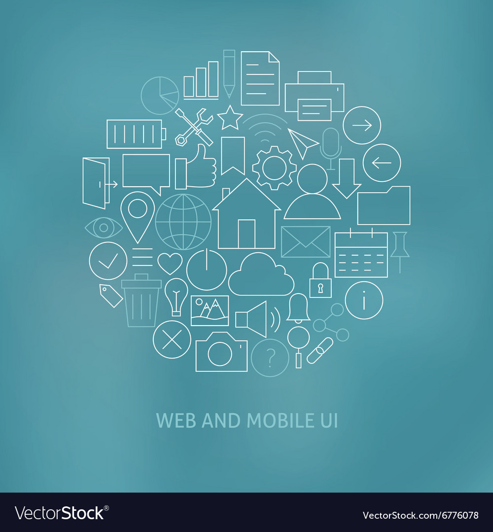 Thin line website and mobile user interface icons