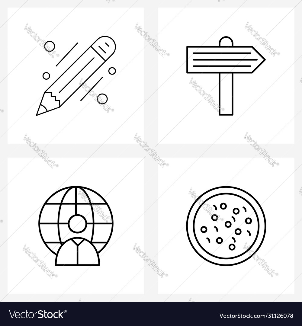 Ui set 4 basic line icons pen avatar web