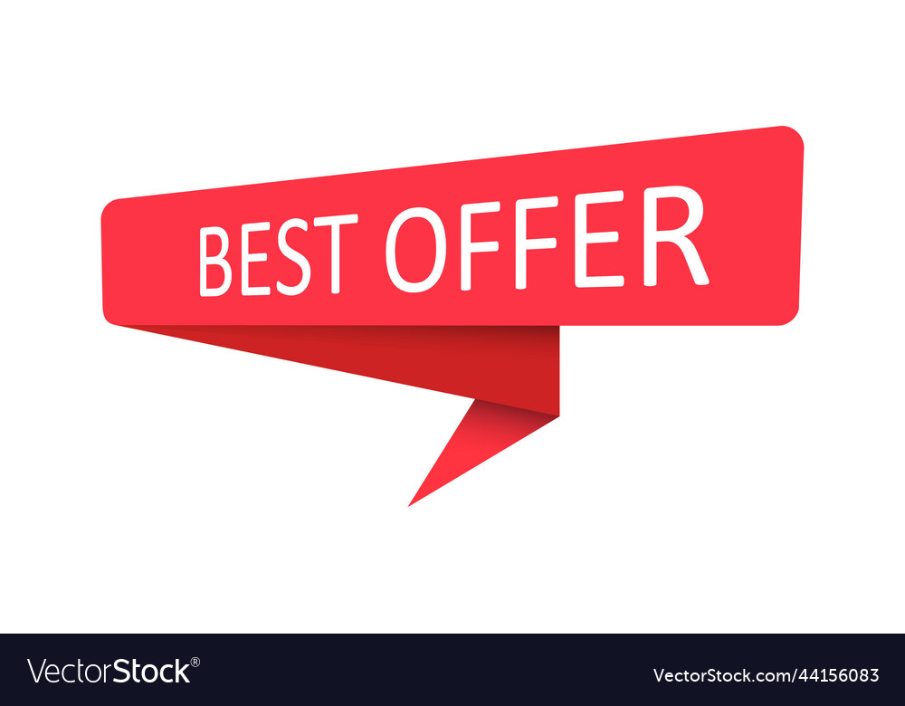 Best offer a red banner pointer sticker label