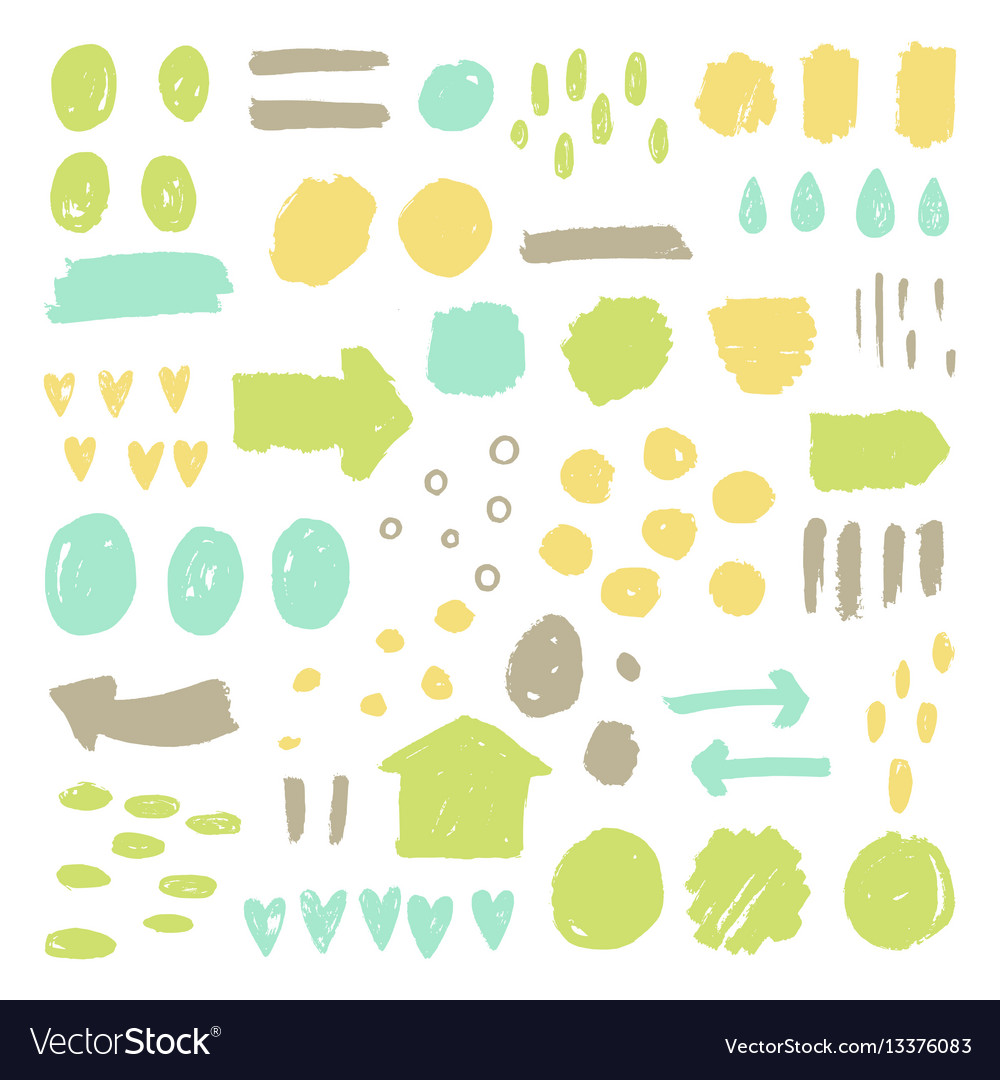 Big awesome set grunge paint elements Royalty Free Vector