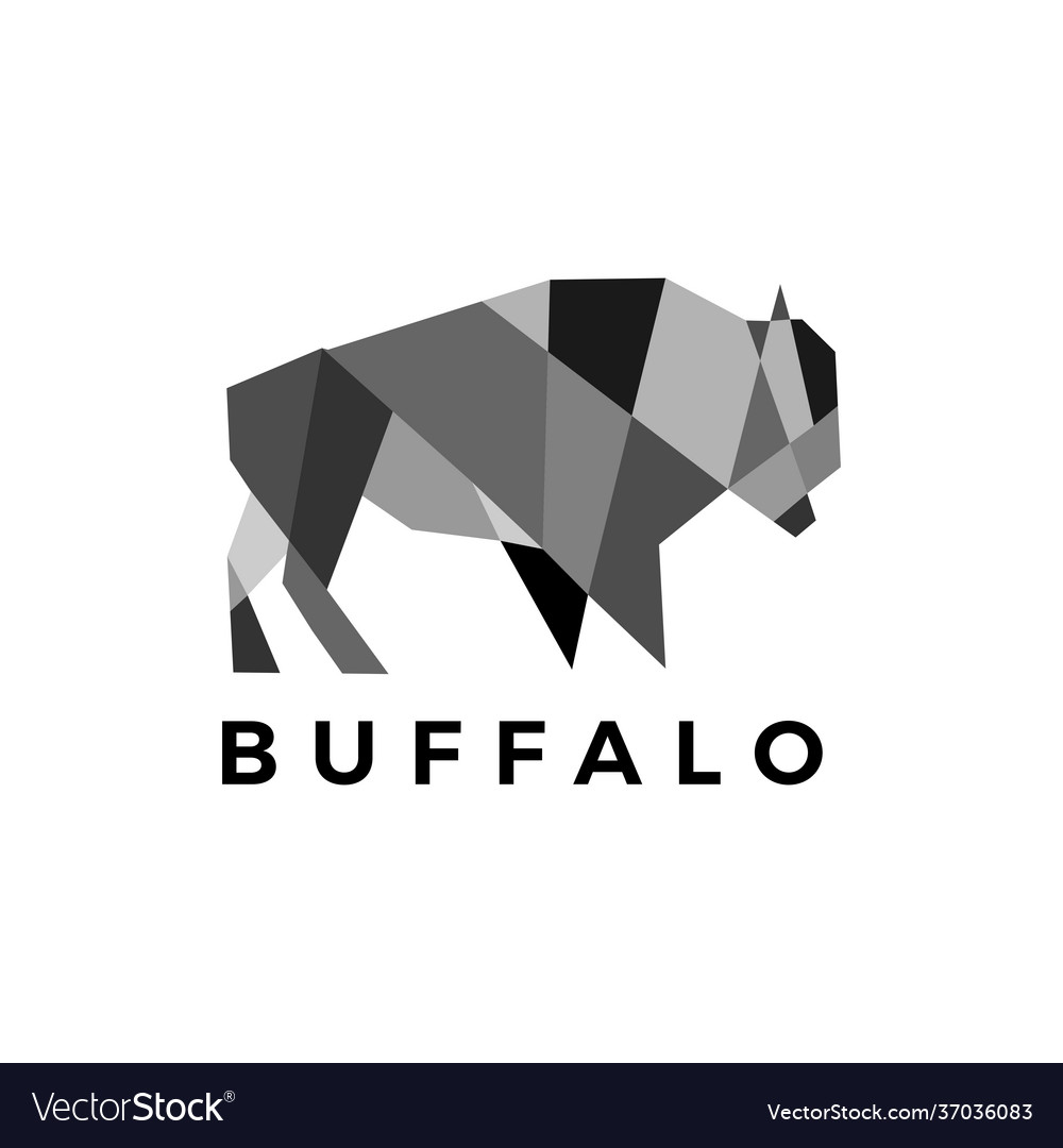 Buffalo Bison geometrische polygonale Logo-Ikone