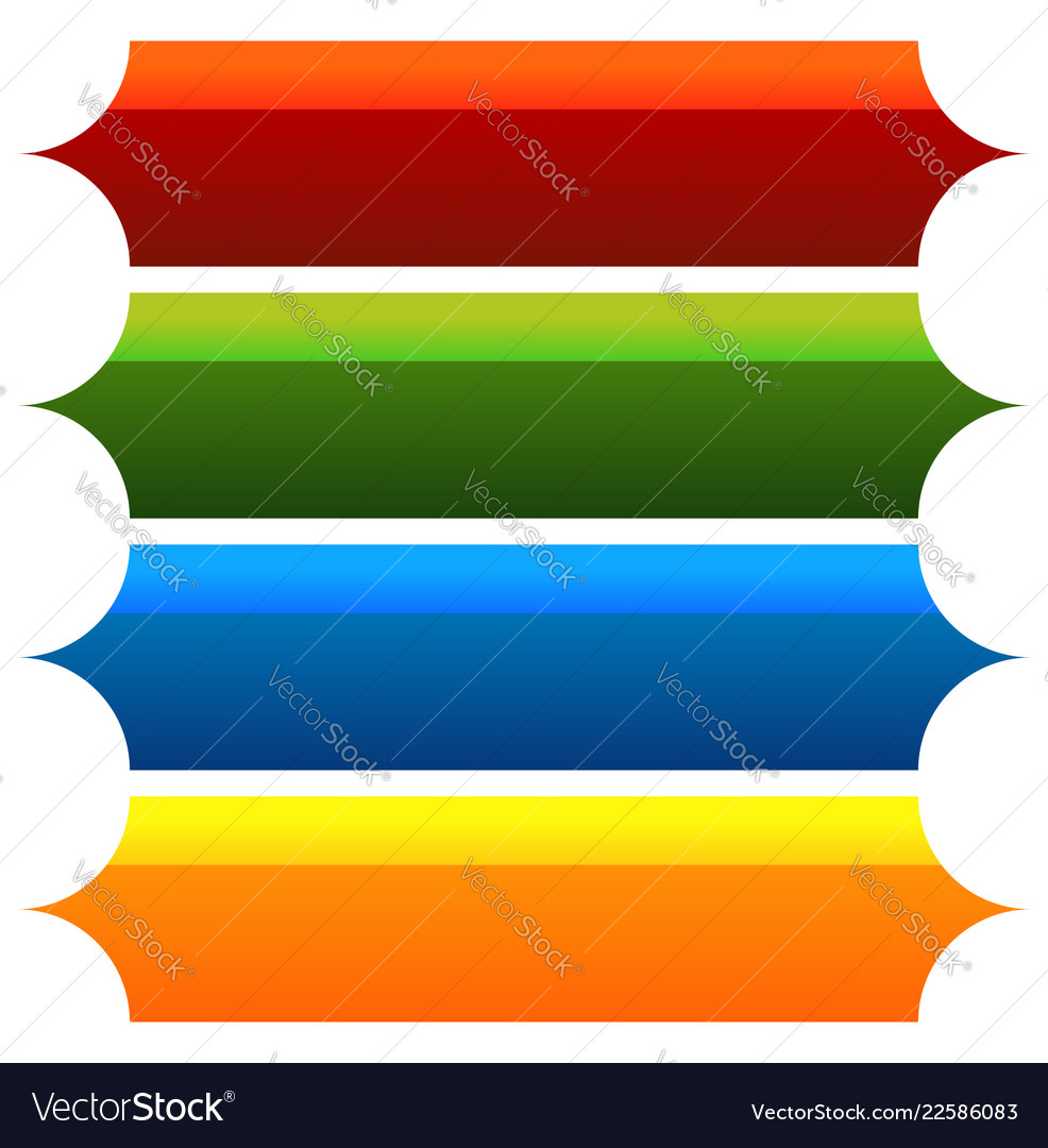 Colorful button banner background shapes in 4 Vector Image