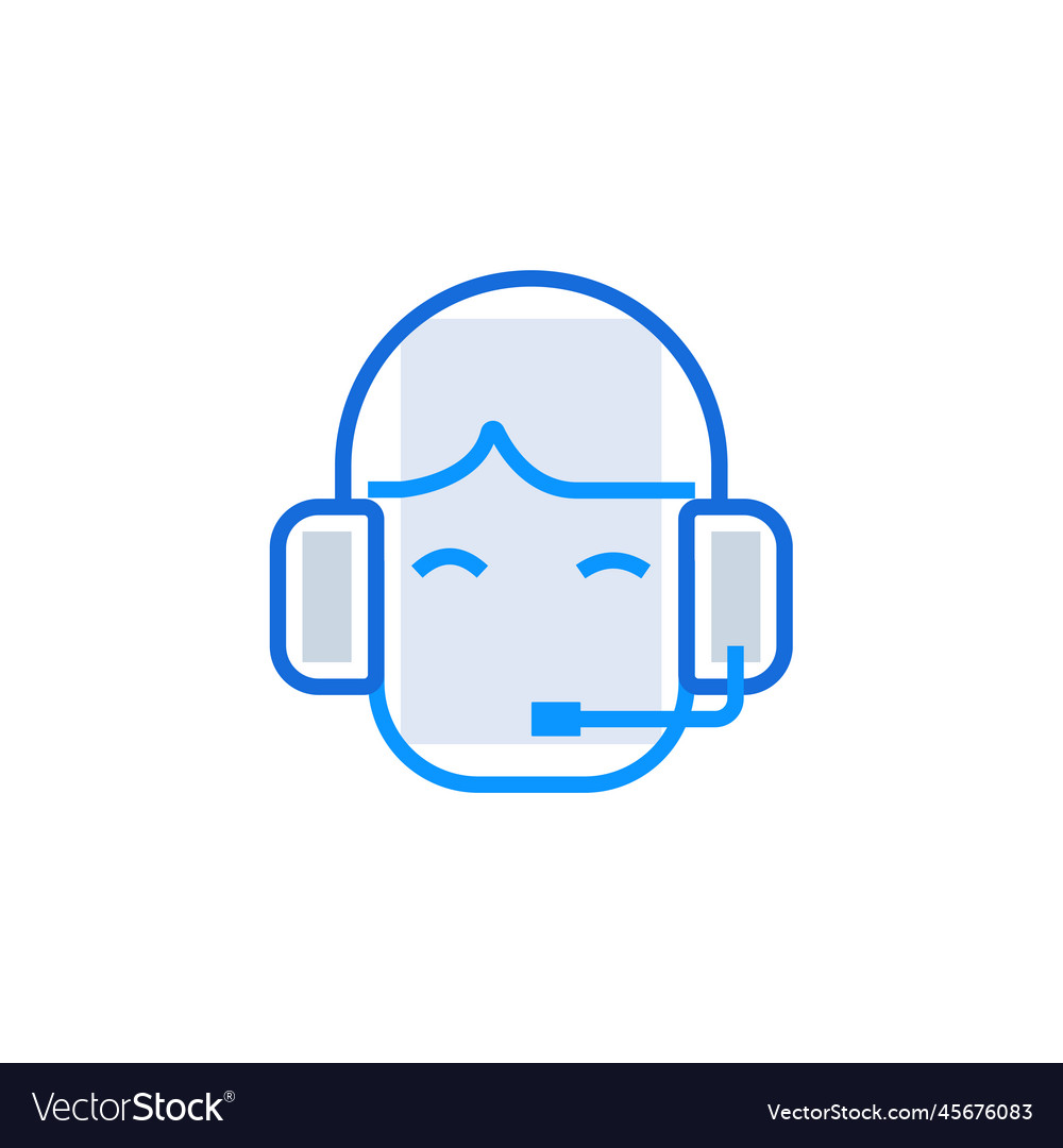 Customer service business icon with blue duotone