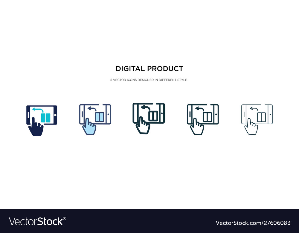 Digital product icon in different style two vector image Digital product icon in different style two