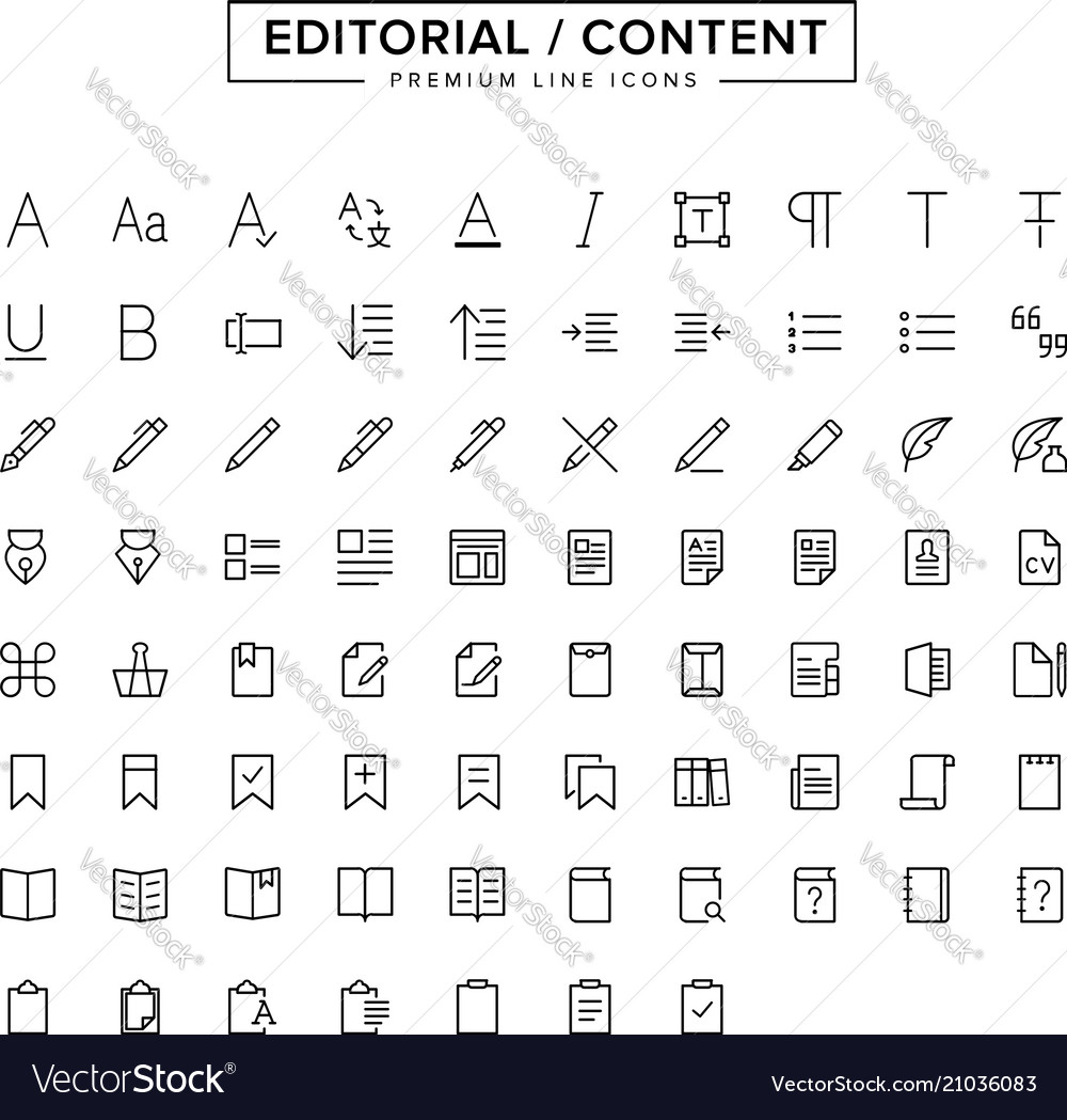 Editorial Content Line Icons