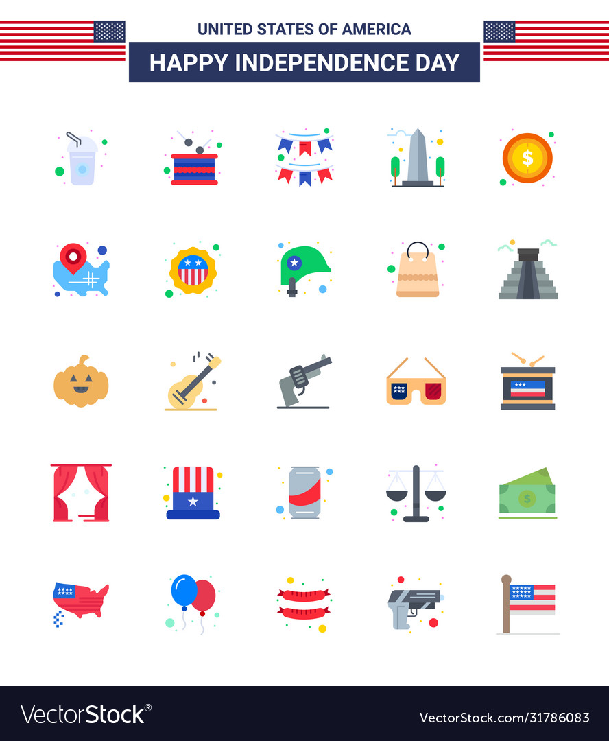 Flat pack 25 usa independence day symbols