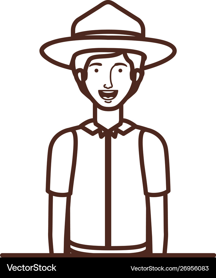 Forest ranger boy cartoon design Royalty Free Vector Image