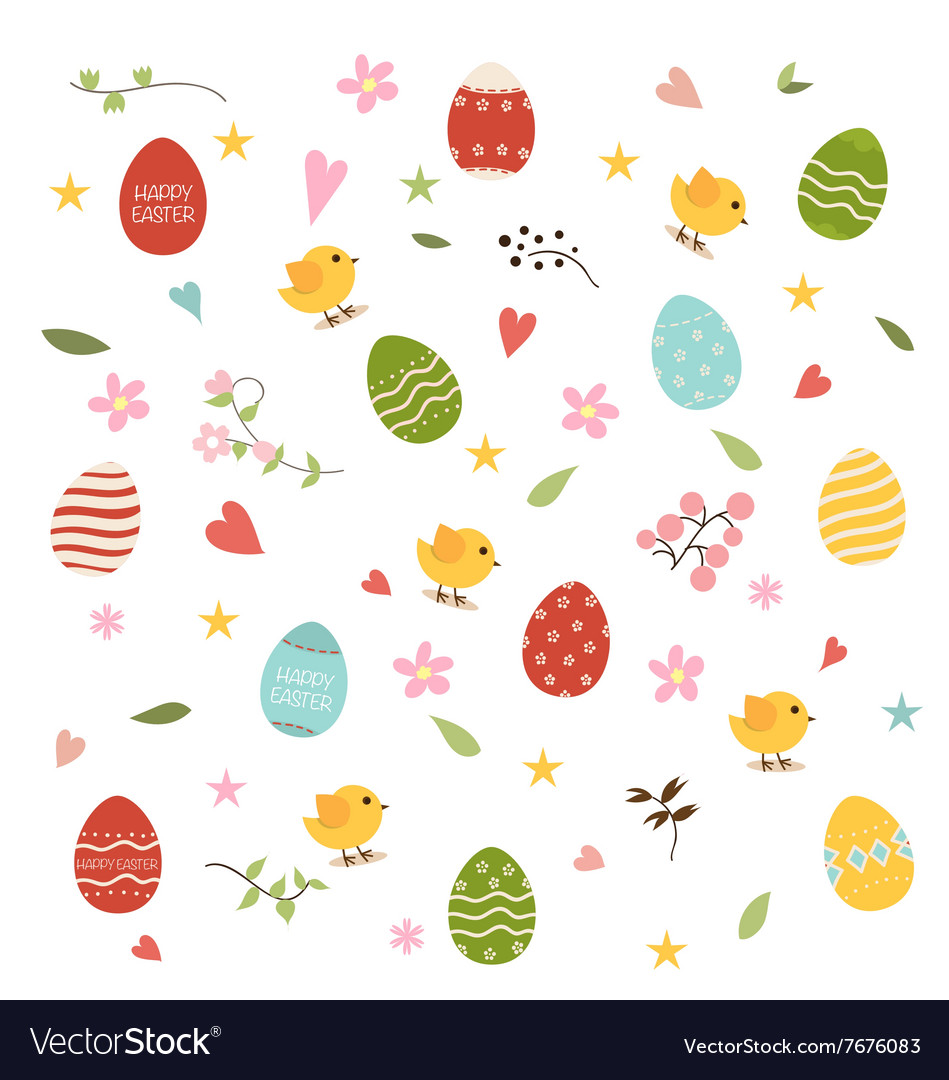 Happy easter cards with eggs