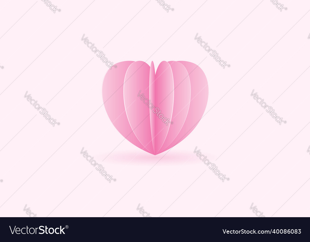 Heart icon using paper art style