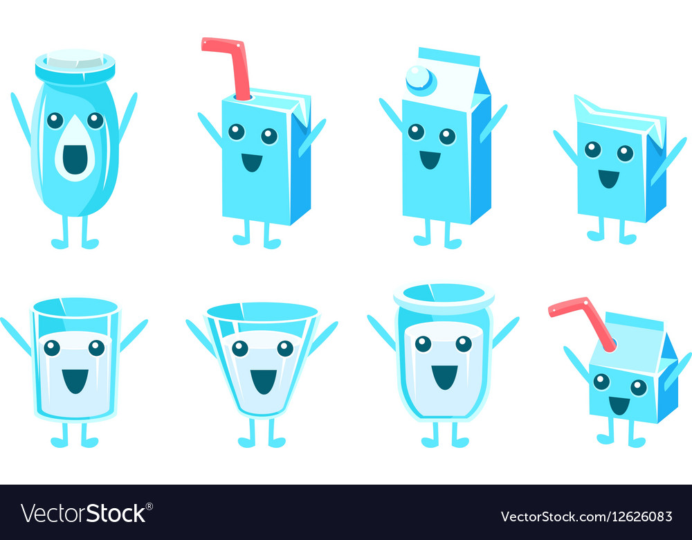 Milk container character set
