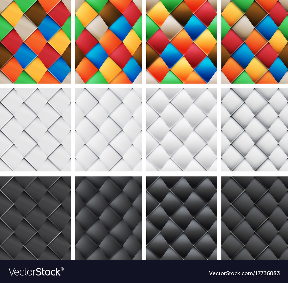 Patchwork set seamless patterns