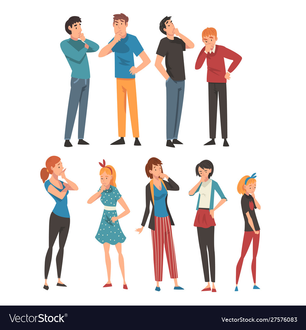 People think about something in different clothes Vector Image