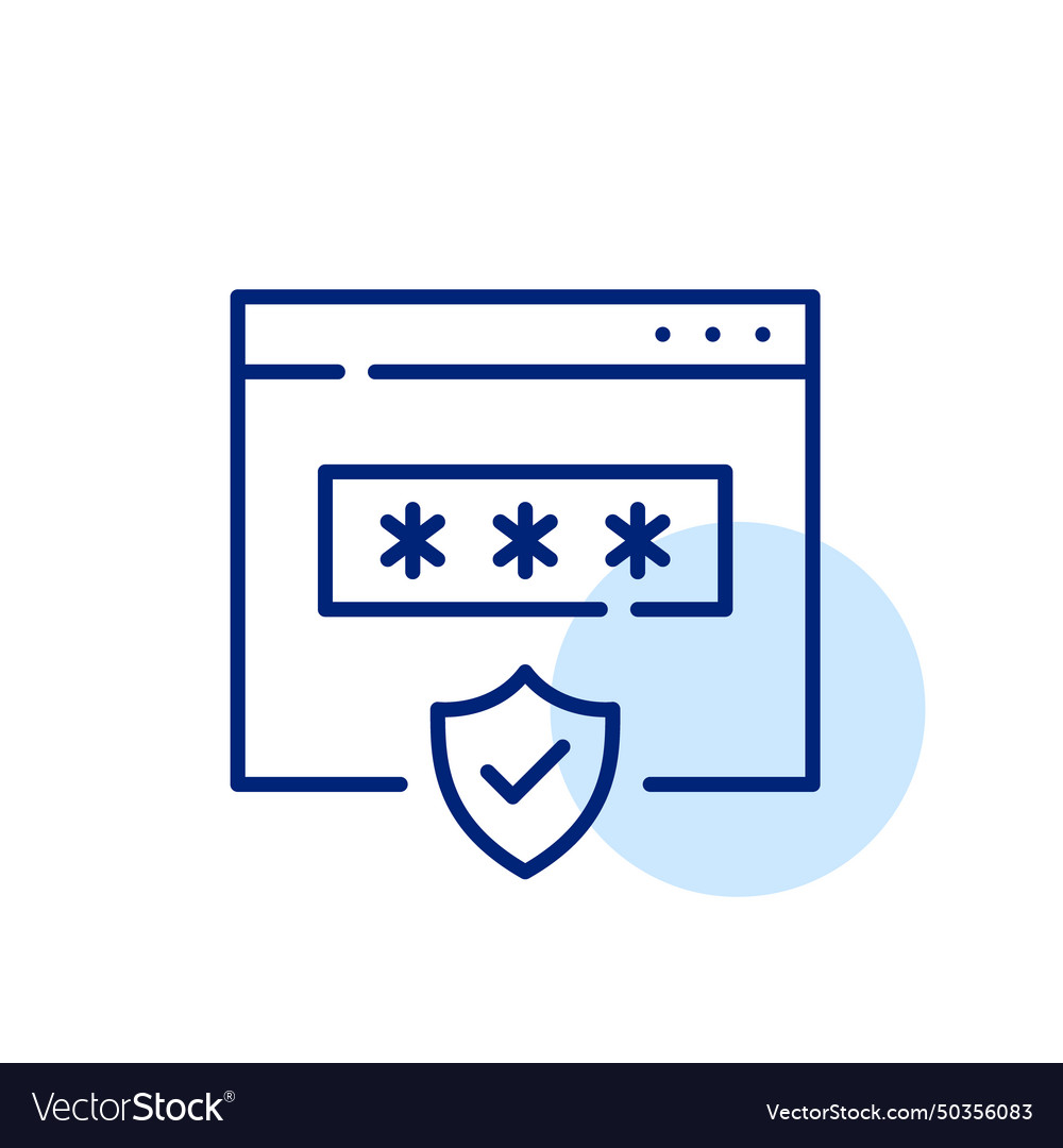 Secure browser connection web page password vector image Secure browser connection web page password