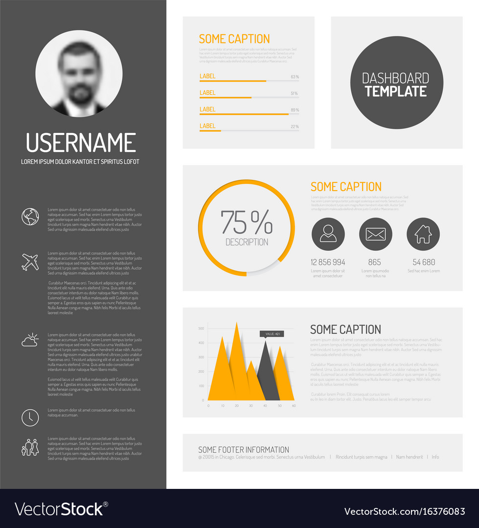 Simple profile dashboard template