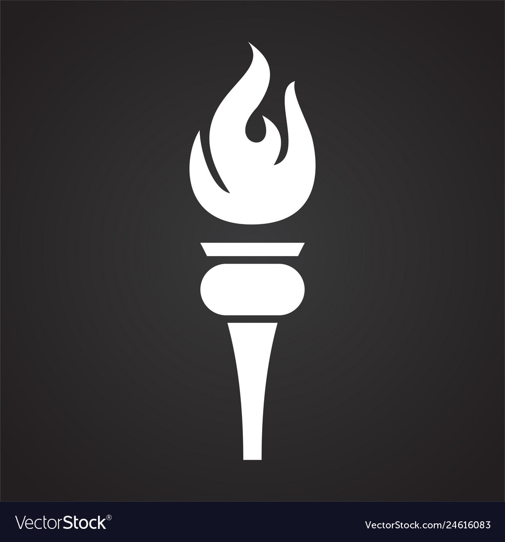 Torch icon on background for graphic and web vector image Torch icon on background for graphic and web
