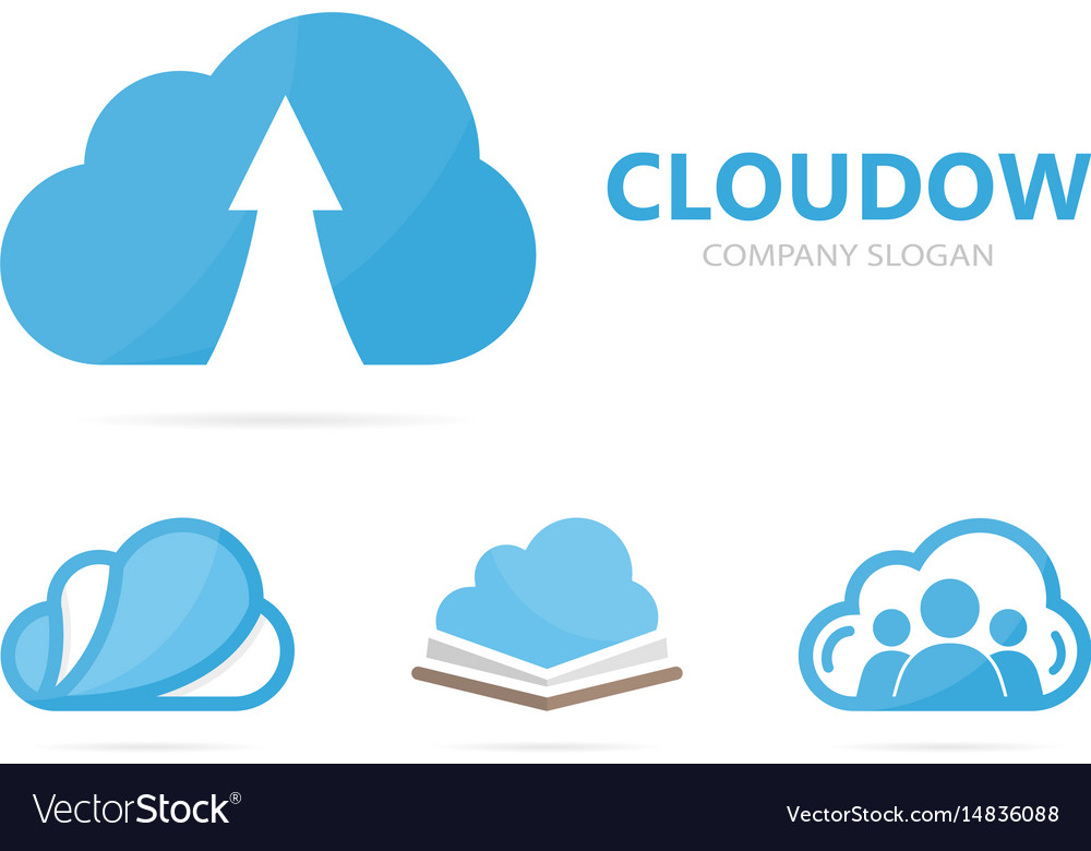 Arrow up and cloud logo combination