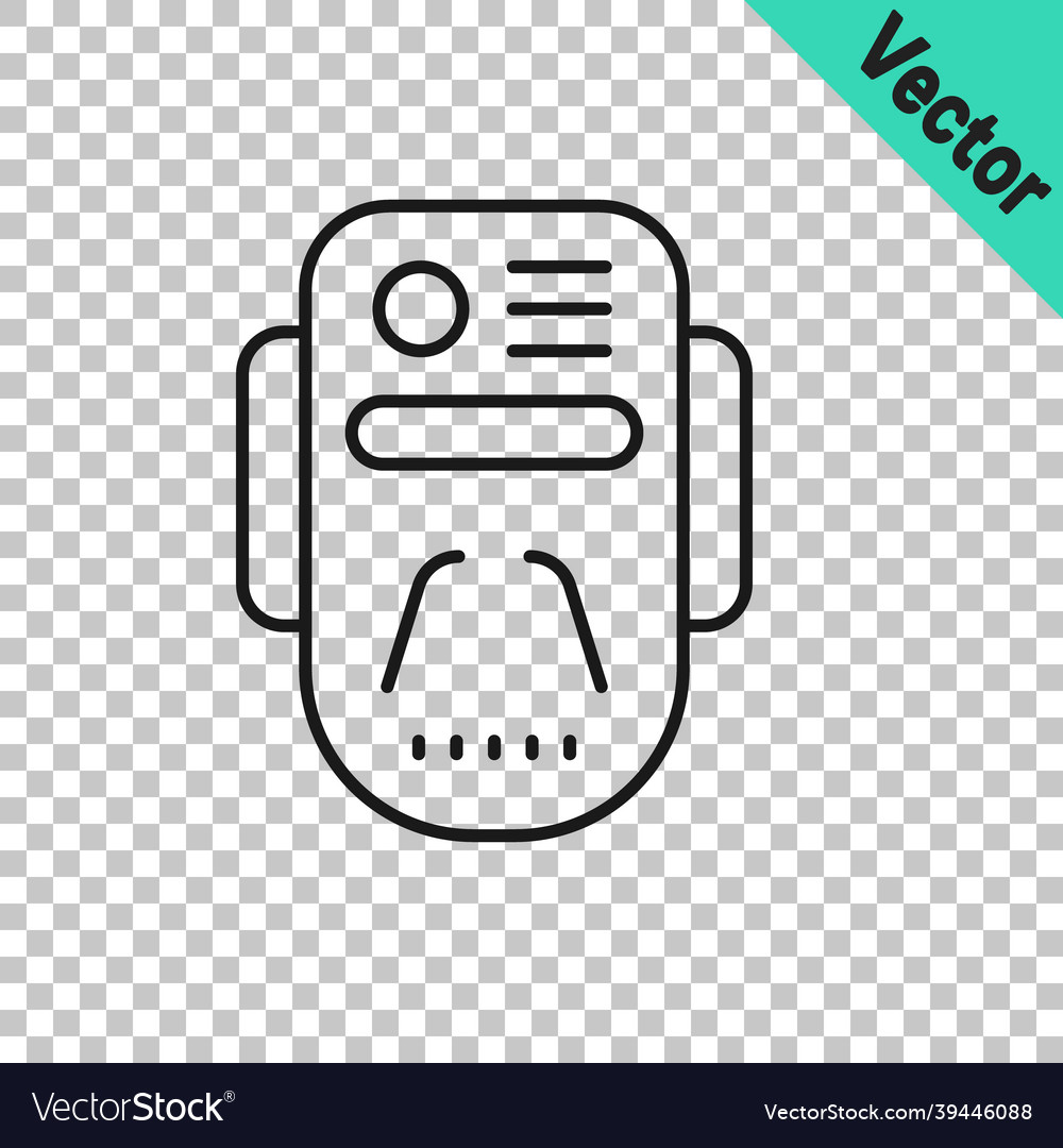 Black line artificial intelligence robot icon