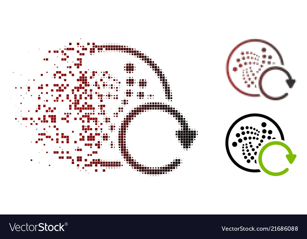 Dissolving pixelated halftone iota repeat icon vector image Dissolving pixelated halftone iota repeat icon
