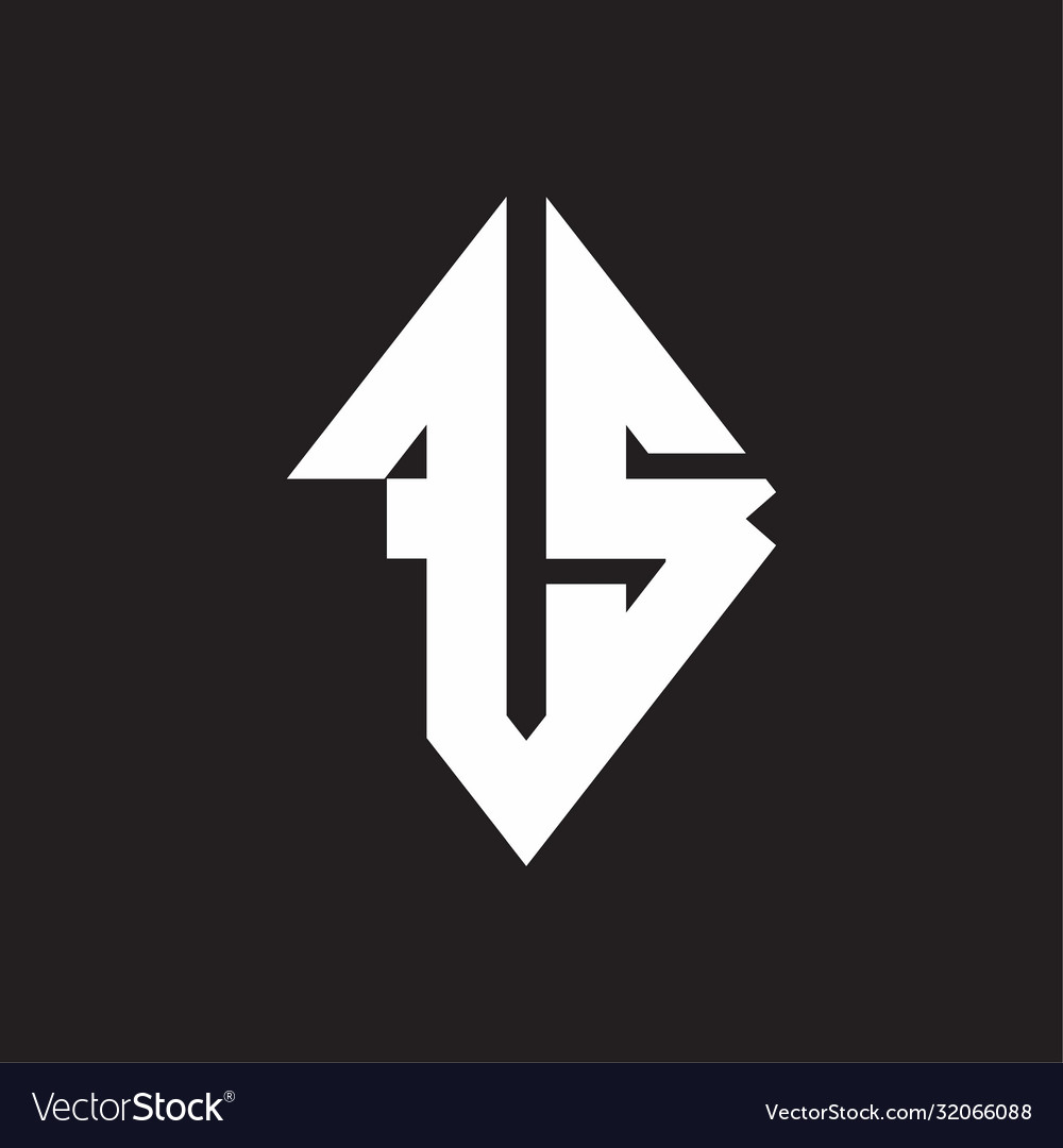 Fs logo monogram with sharp square design template