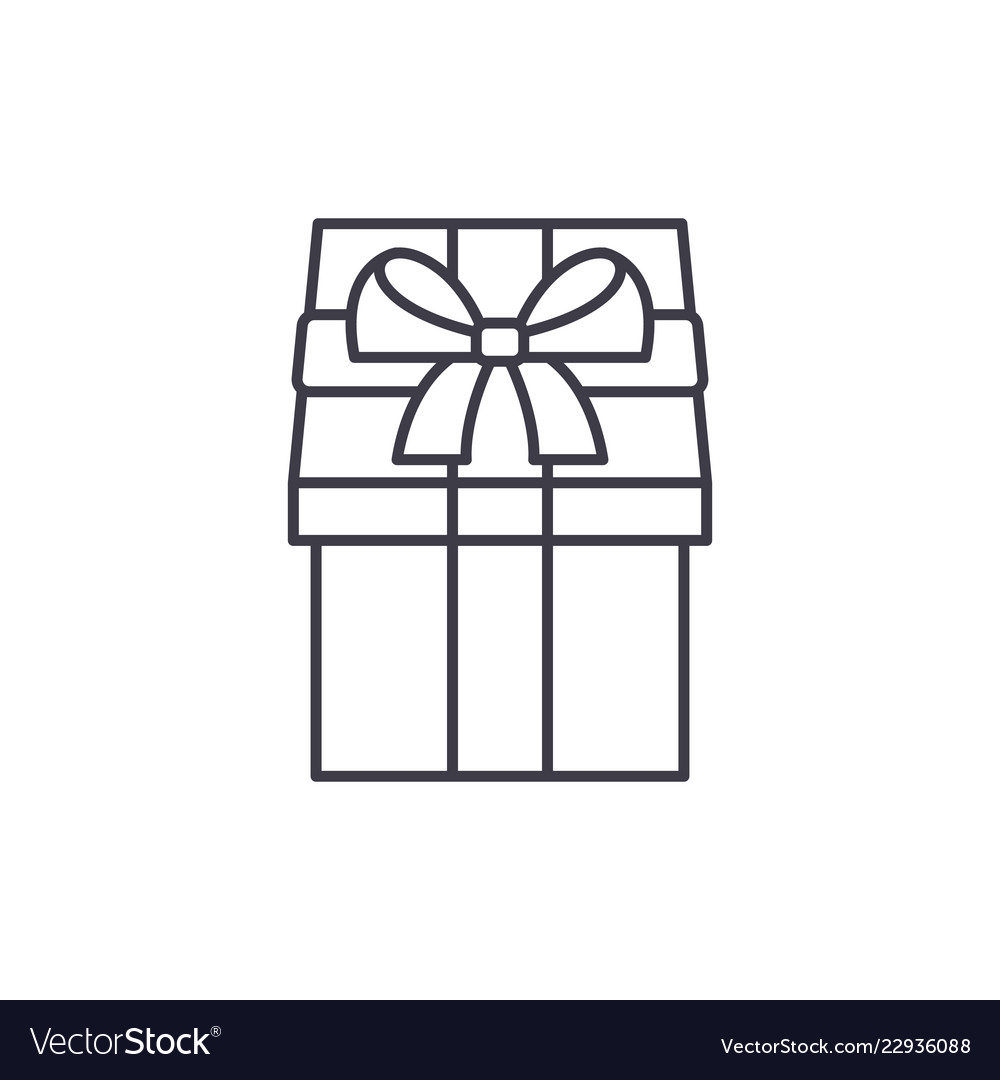 Gift wrap line icon concept