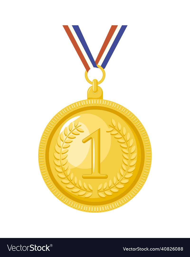 Golden first medal award Royalty Free Vector Image