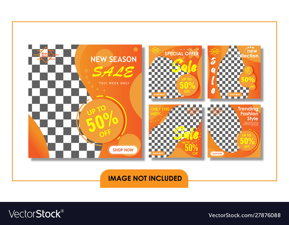 Gradient Fashion Banner Template Set Royalty Free Vector
