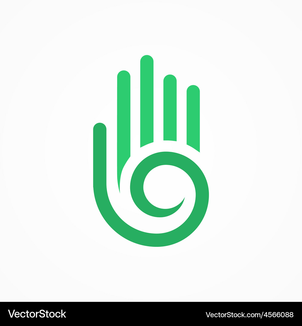 Hand with a spiral symbol Royalty Free Vector Image