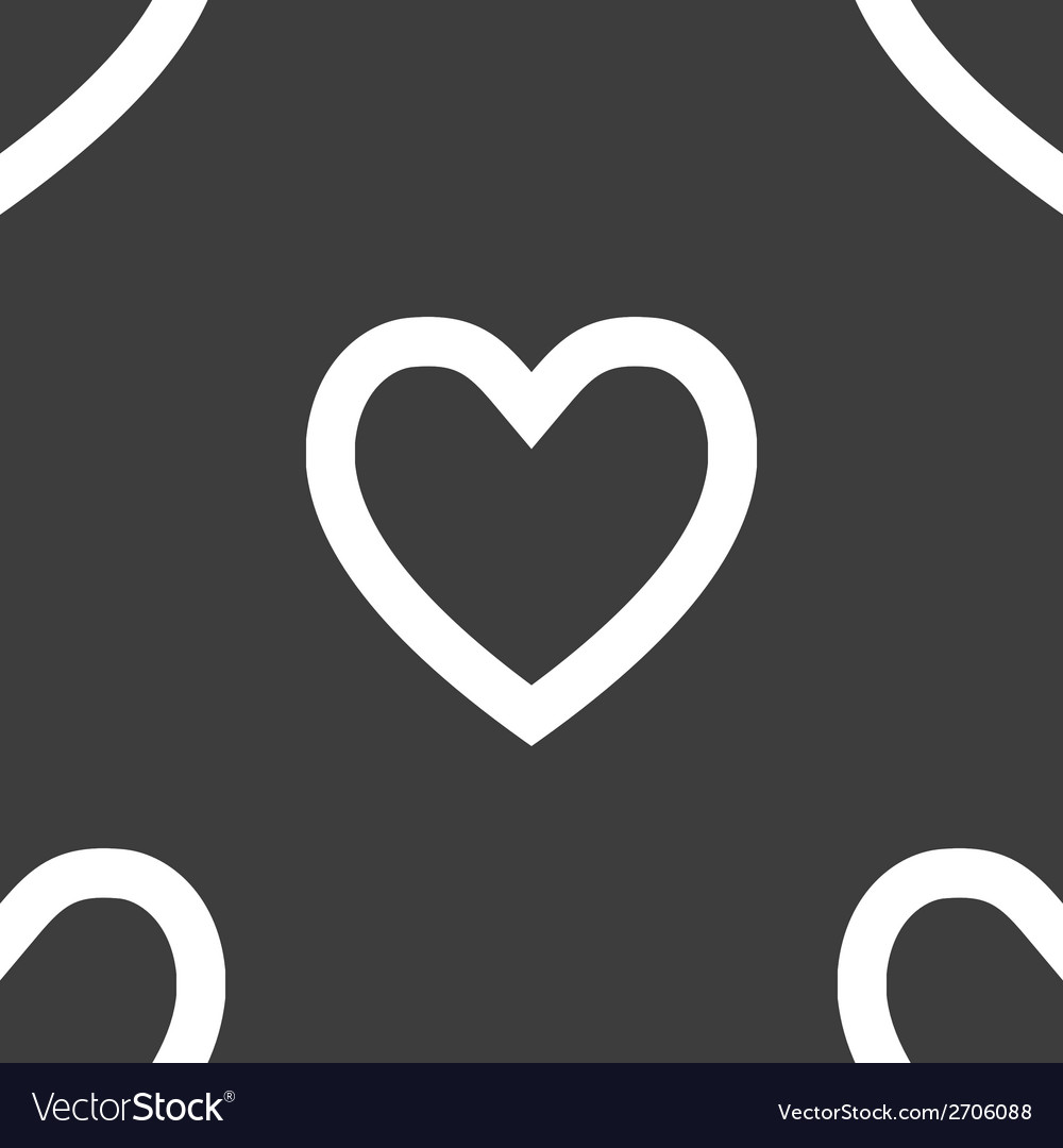 Heart web icon flat design seamless pattern