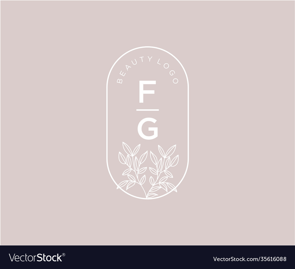 Initial fg letters beautiful floral feminine