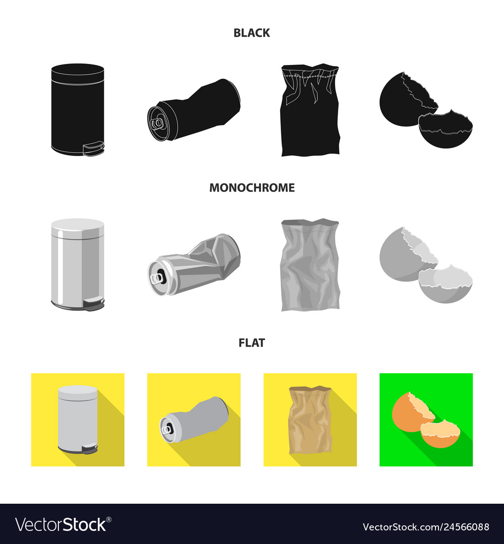 Isolated object of dump and sort icon set vector image Isolated object of dump and sort icon set
