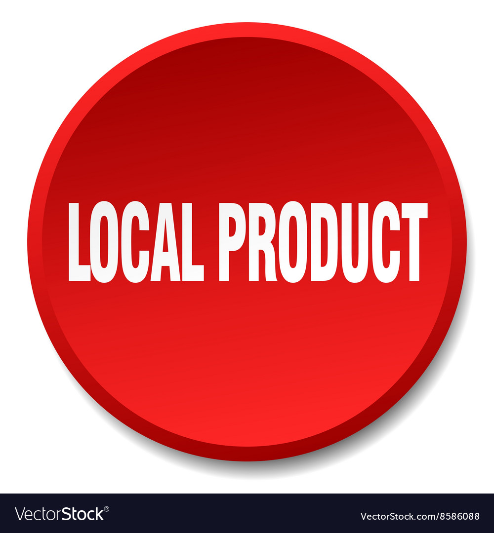 Local product red round flat isolated push button