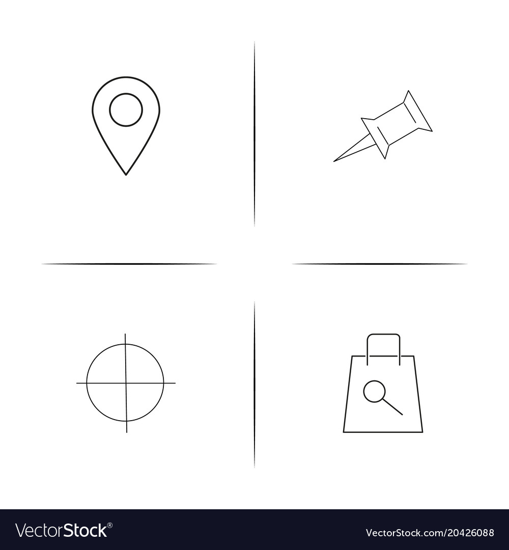 Maps and navigation simple linear icon setsimple