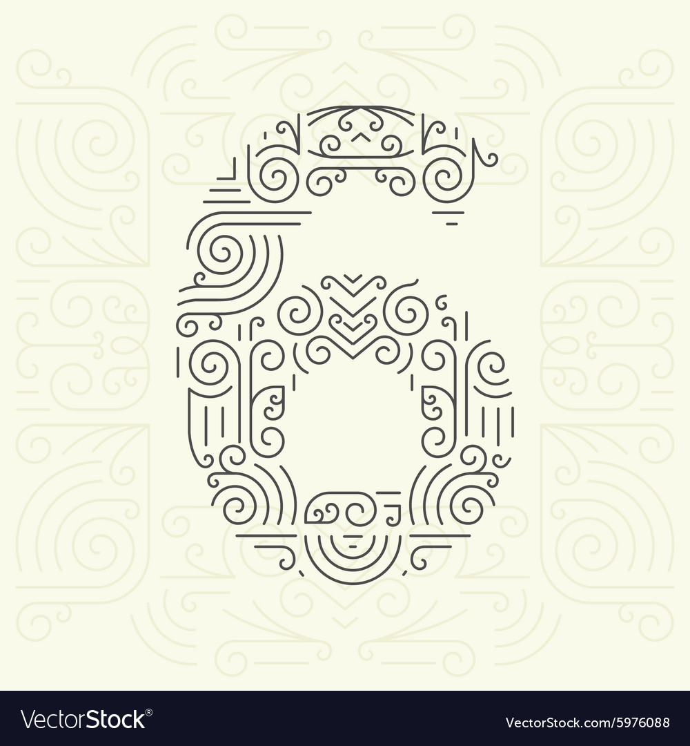 Mono line style geometric font for text
