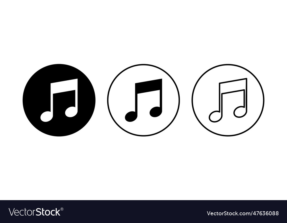 Music icon set note icon Royalty Free Vector Image