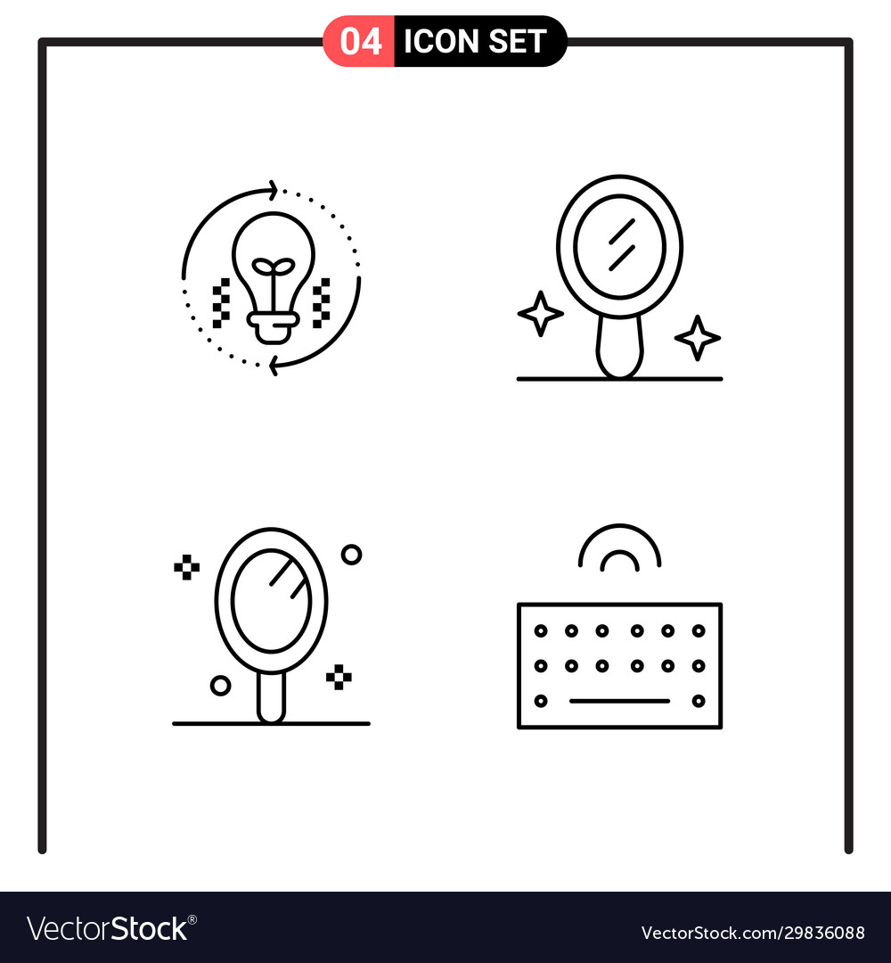Set 4 line style icons for web and mobile vector image Set 4 line style icons for web and mobile
