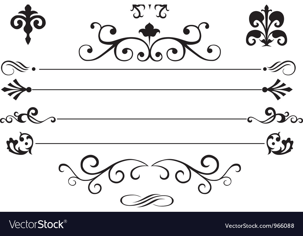 Set patterns and vignettes Royalty Free Vector Image