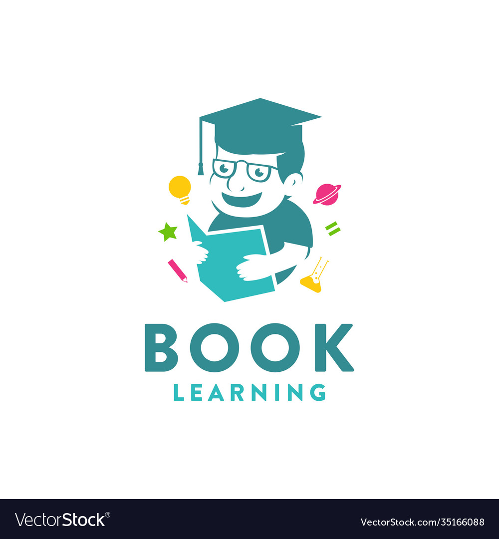 simple-education-logo-kid-reading-book-icon-vector-image