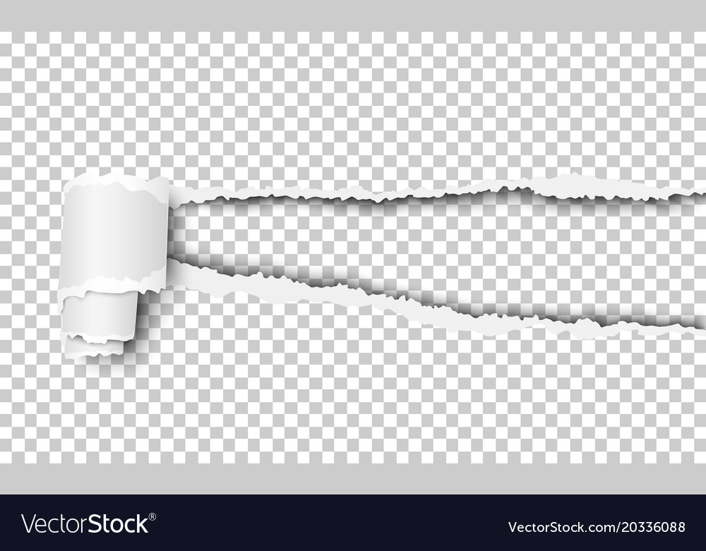 Snatched hole with torn edges and paper curl