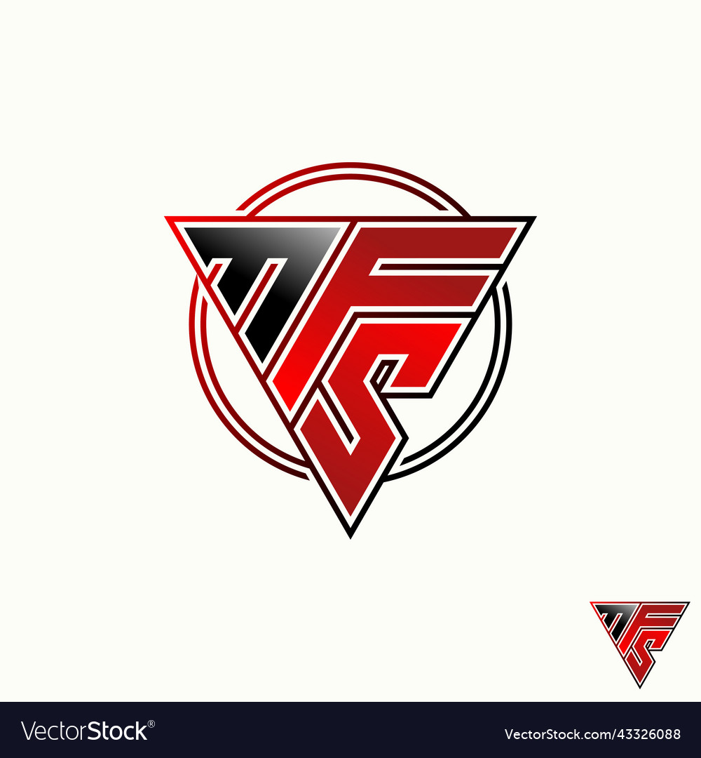 Unique emblem with letter mfs font triangle line