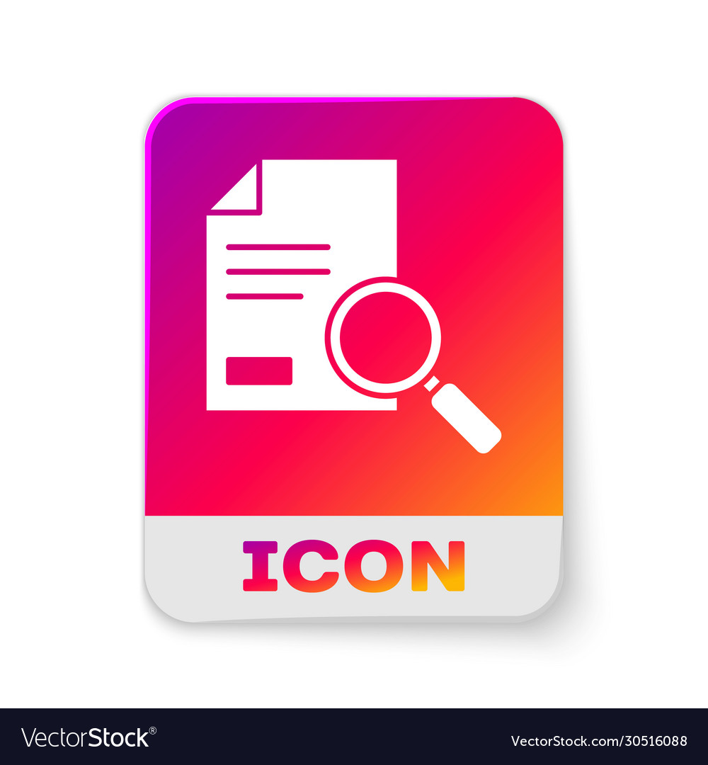 White document with search icon isolated on vector image White document with search icon isolated on