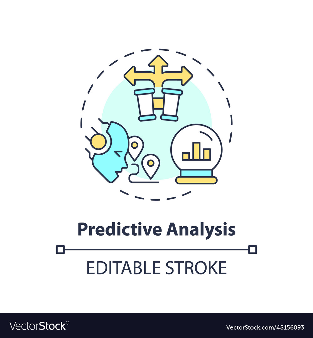 2d customizable predictive analysis line icon Vector Image 2d customizable predictive analysis line icon