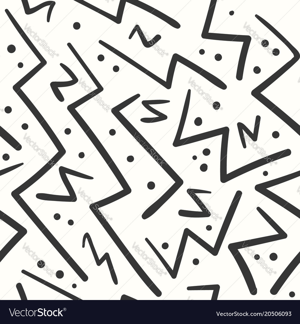 Abstract black on white zig zag seamless pattern