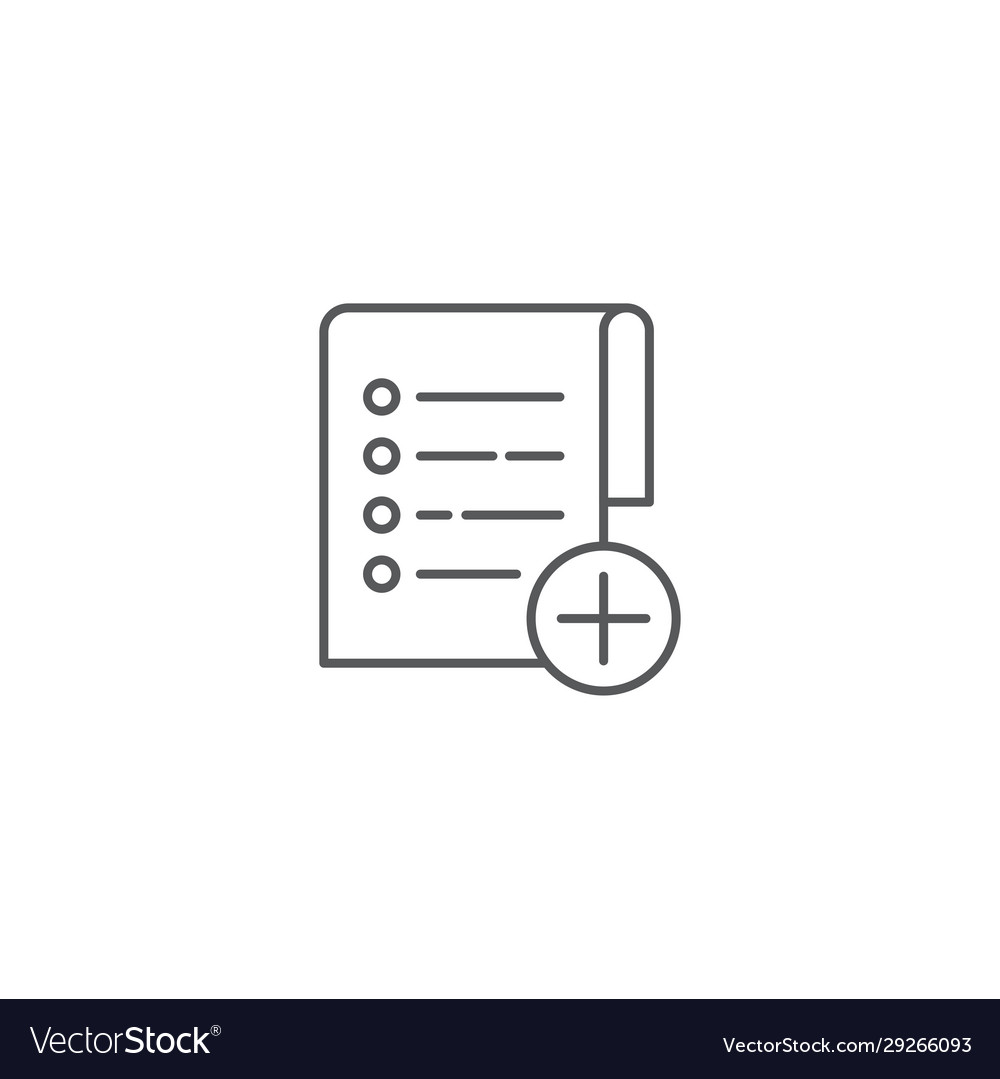 Add list icon symbol isolated on white background