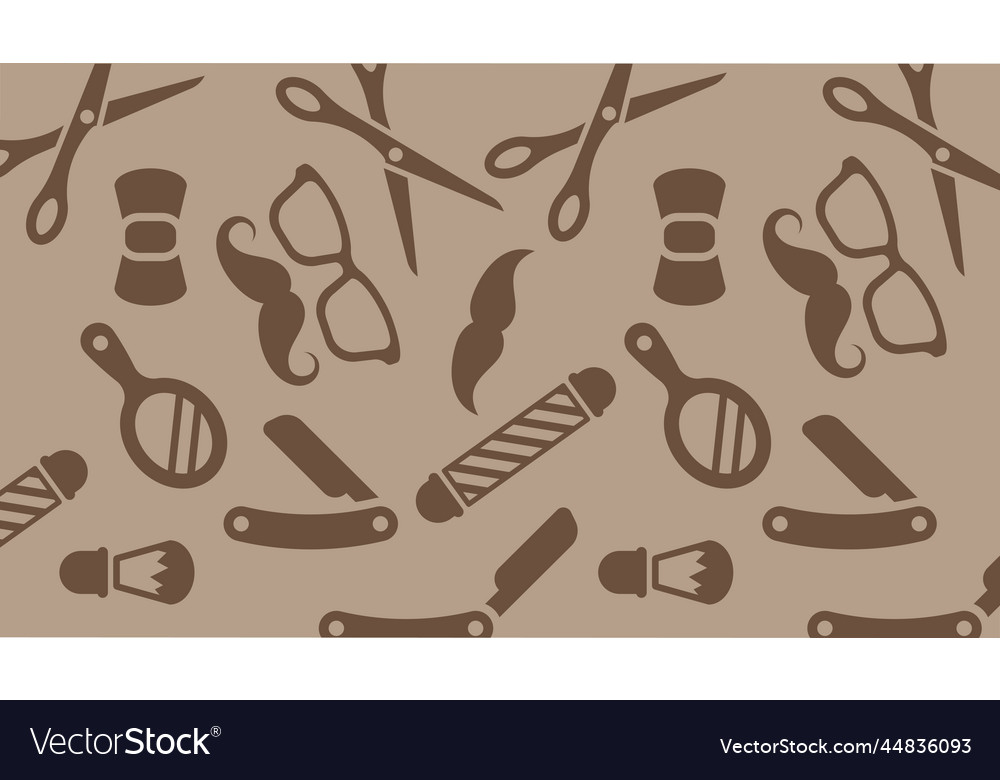 Barber shop seamless pattern background set tool Vector Image Barber shop seamless pattern background set tool