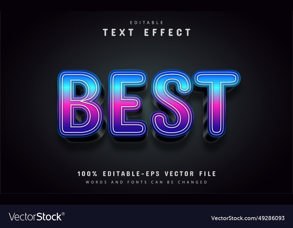 Best text 3d gradient style effects vector image Best text 3d gradient style effects