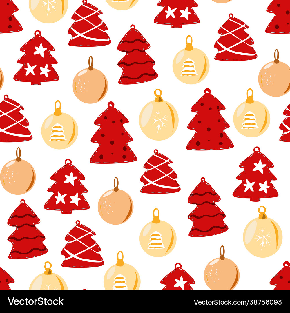 Christmas seamless pattern with trees Royalty Free Vector
