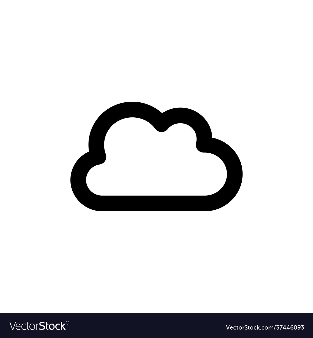 Cloud weather line web or mobile interface vector image Cloud weather line web or mobile interface
