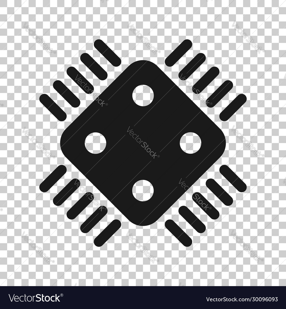 Computer cpu icon in flat style circuit board vector image Computer cpu icon in flat style circuit board